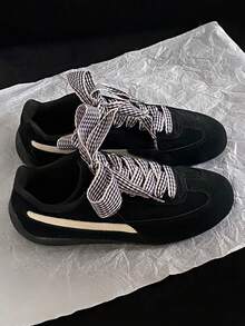 1 Pair Ins Wave Edge Checkered Shoelaces, Suitable For Sport Shoes/Racing Shoes, Bag Decoration, Hair Accessories - Multicolor - View 7