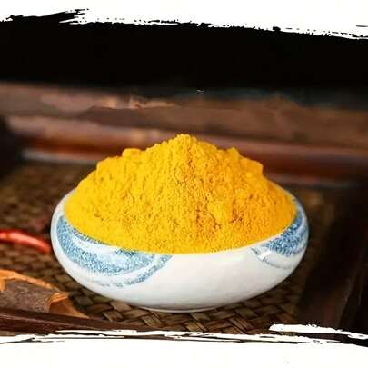 50/100g Polvo de cúrcuma - Especia aromática premium, de color amarillo brillante y curcumina natural | Purificación del aire, manualidades DIY, yoga, meditación | Sabor picante y amargo | Etiqueta decorativa | Frescura garantizada