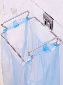 1PC [Rectangular Metal Garbage Holder] Stainless Steel Kitchen Trash Can, Rectangular Metal Garbage Bag Holder, Cabinet Door Waste Storage Rack, With No Electricity Needed For Kitchen Use,Stainless Steel Suspended Garbage Bag Holder And Storage Rack, Heavy Duty Rustproof Waste Storage System, With Anti-Slip Hooks, - Multicolor - View 6