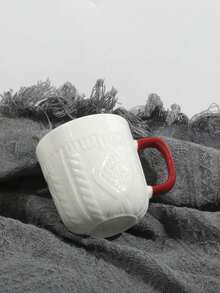 1 cană de 295 ml cu model în relief cu pulover, decorată cu modele drăguțe de brad de Crăciun, omuleț de turtă dulce și bomboane, potrivită pentru cafea, lapte, apă, latte, mocha, cappuccino și alte băuturi. Cadou perfect de Crăciun, veselă de sărbători, decor de Crăciun, cadou de Ziua Îndrăgostiților, decor de Ziua Îndrăgostiților, cadou de nuntă, decor de nuntă. - Multicolor - Vizualizare 13