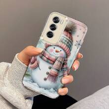 Funda de teléfono de Navidad con bufanda, muñeco de nieve y copo de nieve para Oppo A3 A3 Pro A3X A16 A17K A18 A38 A40 A55 A57 A57S A58 A60 A76 A77S A78 A79 A80 5G A95 A98 Reno 5 8T 10 11 Pro 12F, funda de TPU transparente de dibujos animados, anti-caída, cobertura completa, simple, a prueba de golpes, carcasa protectora suave y creativa - Colores mixtos - Ver 4