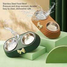 Pet Bowl Stainless Steel Dog Drinking And Food Bowl With Anti Slip Base, Suitable For Cats And Dogs - Army Green - View 3