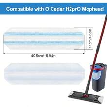 Mop Pads Replacements Compatible With O Cedar H2prO Flat Mop System Microfiber Mop Heads O - Cedar/ H2prO Flat Floor Mop, Washable Reusable Pad Refills Deep Cleaning, 4 Pack - 4 - View 4