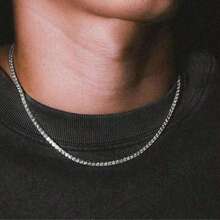 MDFUN 18K White Gold Plated Tennis Necklace And Earrings Jewelry Set, 3mm Round Cubic Zirconia Tennis Chain And 6mm Earrings Set, Unisex - White - View 8