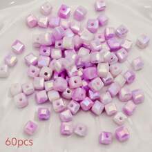 4毫米/6毫米方形玻璃珠，DIY珠宝制作材料，手工项链、手链、耳环，款式多样，设计独特，品质奢华，是手工爱好者的灵感宝库，助您打造独一无二的时尚宣言。 - 方形琉璃散珠 - 查看 12