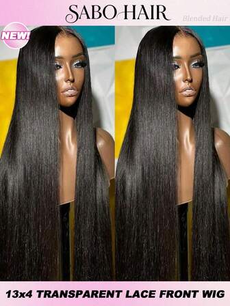 200% Density 8-32 Inch Bone Straight Lace Front Wigs Upgrade Human Blended Hair 13x4 HD Transparent Lace Front Wigs Natural Black For Women Natural Hairline Brazilian Virgin Hair Lace Frontal Wig Pre Plucked With Baby Hair Hairline