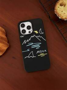 Línea paisaje paisaje funda de teléfono con noble grano de mármol, compatible con 15/16/15 Pro Max, 15 Pro /16 Pro /16 Pro Max / 13/13 Pro /13 Pro Max / 14/12/11 /X /XS /XS Max, funda protectora. Compatible con los últimos modelos de apple 16/15/14/12/11. Apto para hombres y mujeres (Pro, Pro Max, Plus). - Negro - Ver 4