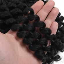 卷曲弹力棒卷发 牙买加弹力合成编织接发 非洲钩针编织假发 女士 - 彩色 - 查看 3