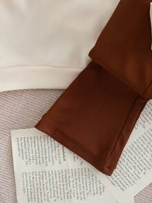 2件套秋冬女童刺绣字母圆领上衣+喇叭裤休闲套装