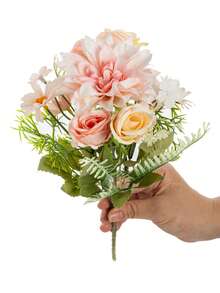 1/80 Stück künstliche Rose & Dahlie Blumen, geeignet für Heim-Dekoration, Hochzeitsdekoration, Tischdekoration, Frühlingsdekoration, Raumdekoration, Balkondekoration, Küchendekoration, Esszimmer, Schlafzimmer, Wohnzimmer, Partydekoration, Brautstrauß, Geburtstagsparty, Wanddekoration, Hausdekoration, Geburtstagsgeschenk, Gartendekoration Outdoor, Valentinstag und weitere Anlässe - Pink - Übersicht 3