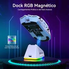 ATTACK SHARK X11 Wireless Gaming Mouse With RGB Magnetic Charging Base, PixArt PAW3311 Sensor, Ultra-Light 59g, 3 Modes (Wired/2.4G/Bluetooth), Up To 22,000 DPI, PC/WIN Compatible - 白色+貼紙 - 查看 6