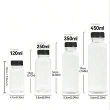 1pc/4pcs/10pcs -120ML/ 250ML/450ML-Leak-Proof Clear Plastic Juice Bottles - Perfect For Smoothies,Milk & Homemade Beverages - Juicing Containers,Meeting Daily Drinking Needs And Suitable For Various Scenarios.