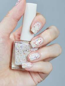 REALCHIC 10ml/Bottle, 2025 New Cute Glitter White Nail Polish, Water-Based Nail Lacquer, Quick Drying, Long-Lasting, Peel-Off, Autumn/Winter Colors, Women Nail Art - 白色 - 查看 4