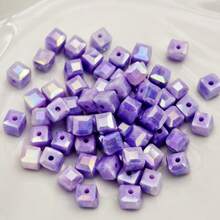 4毫米/6毫米方形玻璃珠，DIY珠宝制作材料，手工项链、手链、耳环，款式多样，设计独特，品质奢华，是手工爱好者的灵感宝库，助您打造独一无二的时尚宣言。 - 方形琉璃散珠 - 查看 3