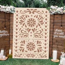 Newwiee 5x7ft Cielito Lindo Vertical Backdrop Cover Photography Background Mexican Arch Cover Talavera Party Decoration For Cielito Lindo Baby Shower Wedding Bridal Shower Light BrownClassic Style - LightBrown - View 5
