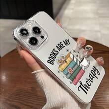 Transparent Book Lover Literature Design Pattern Printed Soft Phone, 360 Degree Full, Suitable 17 16 11 12 13 14 15 Pro XR X/ XS 8 Plus SE Smartphones, Gifts, Book Lover Accessories, Book Lover's, Fashionable Phone, Lightweight, High-Quality Printing, Book Enthusiast Phone Cases, Gifts, Stuff, Decoration - Trộn màu - Xem 5