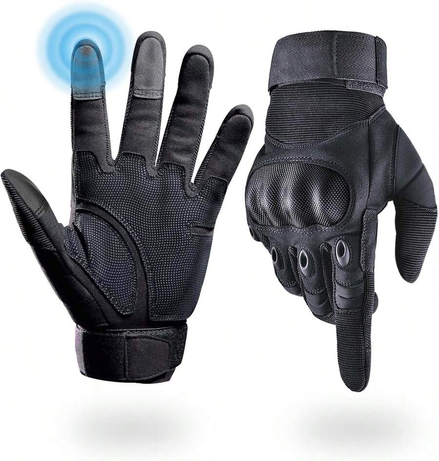 Winter Gloves Men's And Women's Cold Weather Warm Gloves Work Gloves Set Suitable Running, Driving, Cycling, Work, Hiking Outdoor Screen Gloves Autumn Outfits - 黑色 - 查看 1