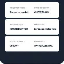 6-In-1 EU Power Socket With 3 AC Outlets, 2 USB Ports, And 1 Type-C Port For Multiple Device Charging - Ideal For Home, Office, Travel, And Study Use - White - View 10