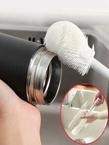 10-Piece Multi-Functional Cleaning Brush Set, No Dead Angle Cup Brush Suitable For Water Cups, Kettles, Teapots, Cups, And Blender Cleaning Brush. Multi-Functional Long-Handled Silicone Cup And Bottle Brush.