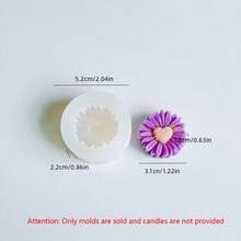 DIY Candle Making Mold - 1PC Heart Center Daisy Shape Silicone Mold For Handmade Aromatherapy Soy Wax Candles,Reusable Silicone Mother's Day, Home Decor Craft Supplies,Easy Use Silicone Mold For Creating Romantic Handmade Candles - Multicolor - View 9