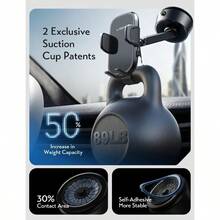 LISEN A680 Vacuum Car Phone Holder 360° Adjustable Electric Suction Phone Holder Mobile Phone Car Holder Vacuum Suction Cup Foldable For IPhone 17 Air 16 15 Pro Max Galaxy S25 Ultra Black - Black - View 4