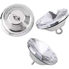 50 Uds. Botones de Cristal de Diamantes de Imitación de 20mm y 25mm, Botones Transparentes, Botones de Tapicería con Lazo para Coser, sofá, Cama, Cabecero, Artesanía DIY ()(20 mm) - Multicolor - Ver 4