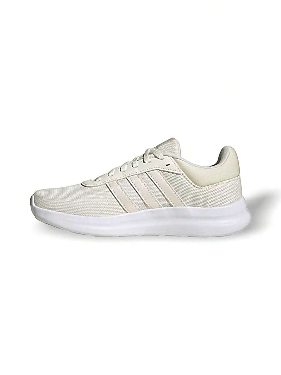 Adidas Lite Racer 4.0 女款超轻支撑运动鞋，适合上学、跑步、步行，米白色 JR8551 - 米白色 - 查看 1