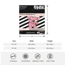 Kawss Merch Kawaii Kaw Blanket For Men Women Warm Cozy Fluffy Throw Blankets For Bed - màu đen - Xem 6