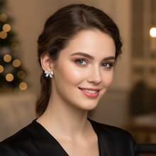 1 Pair Sparkling Crystal Bowknot Earrings For Women - Elegant Party Statement Jewelry, Charm Stud Earrings, Fashion Fashion Accessories, Holiday/Party, Everyday Wear, Valentine's Day, New Year's Gift - 彩色 - 查看 6