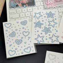 8 Styles Wholesale Cute Mini Butterfly, Heart, Star Shaped Rhinestone Stickers, Suitable For Decorating Scrapbooks, Notebooks, Phone Cases, Face, Strong Adhesiveness, Pink & Blue Color Scheme - Multicolor - View 20