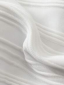 New 2 Pieces Wavy Pattern Fabric Fashionable Elegant Women's Bikini Swimwear, Casual Swimwear For Spring/Summer Beach, Vacation, Yacht Party White - White - View 7