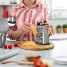 4-In-1 Stainless Steel Vegetable Grater, Suitable For Grating, Slicing, Shredding Ginger, Garlic, Cucumber, Carrot, Cheese, Potato And Other Fruits & Vegetables, Multifunctional Kitchen Tool - Multicolor - View 4