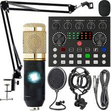 Podcast Equipment Bundle For 1, V8s Audio Interface With All In One Live Sound Card And BM800 Condenser Microphone, Podcast Microphone, Perfect For Recording, Live Streaming - Black - View 11