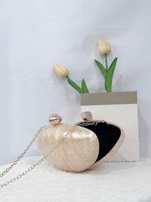 Túi xách Acrylic họa tiết đá cẩm thạch tối giản thời trang, Túi đeo chéo cầm tay độc đáo cá tính thanh lịch - Màu be - Xem 7