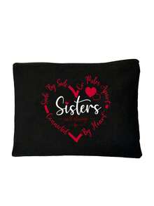 1 pièce Sac de maquillage "Soul Sister", design réconfortant "Les sœurs sont toujours proches du cœur", pochette de cosmétiques en lin avec design en forme de cœur, cadeau parfait pour les sœurs, les meilleures amies et les essentiels de voyage, citation "À mes côtés, à des miles de distance", organisateur compact et élégant, sac de voyage pour maquillage, pour mariage, anniversaire, Noël et Thanksgiving - Multicolore - Voir 14