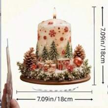 MAHUNIYA Candela di Natale in stile bohémien con base acchiappaluce in cristallo acrilico - Ideale per decorare casa, ufficio e libreria | Splendida decorazione natalizia da tavolo | Perfetto regalo di Natale, ideale per il Natale