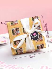 1pc Custom Photo Wrapping Paper Gifts For Mom I Love Mom Custom Photo Face Wrapping Paper Gifts For Mom Best Mom Love You Unique Gift For Her, Ideal For Mother's Day, Birthday