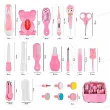Set integral de cuidado para bebé diseño portátil funcionalidad completa uso en casa viaje padres mexicanos - Rosa - Ver 6