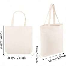 Bolsas Tote Bag Ecolgicas de Manta Cruda, Bolsa Reutilizable para Pintar y Personalizar, Robusto y Duradero, Bolsas de Lona para el trabajo, viajes y compras - 20 + 40 x 35 x 10 cm - Ver 4