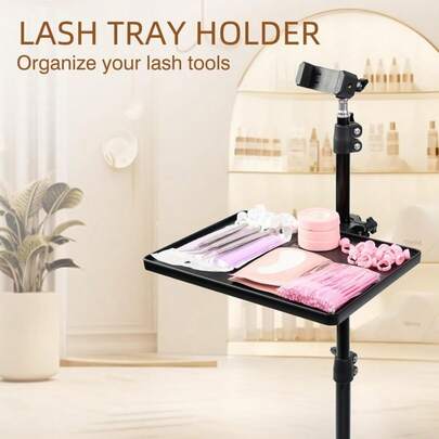 HMQ beauty Eyelash Tray Holder Adjustable Plastic Essential Organizer Stand For Lashes Extensions Tools Makeup Storage Tray Lash Accessories