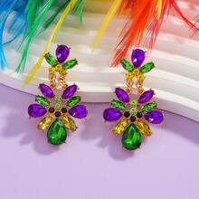 2件套波西米亚风不对称耳环，流苏水钻多款设计，适合日常、节日、派对、庆典等场合佩戴。 - 彩色 - 查看 5