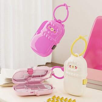 Bärbar pillerbox, lyxig fackförvaringslåda, värdig multifunktionell reseask för halsband och smycken