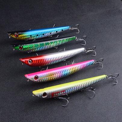 Señuelo flotante tipo lápiz LURETV, señuelo tipo lápiz para la superficie para pesca nocturna, señuelo de superficie para róbalo y lubina, modelo 8179