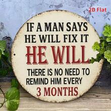 2D Retro Metal Wall Art Plaque - If A Person Says They Can Fix It, They Will -.8inch Round Iron Sign With Distressed Effect, Perfect For Home, Office, Bedroom, Coffee Shop Or Garage Decoration - Unique Holiday Gift Idea, Metal Wall Art Decoration, Perfect Room Decoration - Image Color - View 7