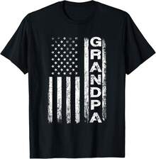 Camiseta de abuelo con bandera americana vintage para el Día del Padre 4 de julio - Negro - Ver 7