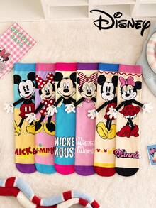 Disney 6/3双正品袜子，礼品袜，经典卡通动画袜子，新颖有趣的设计，舒适透气，男女时尚袜子，情侣款，中性款，迪士尼袜子 - 彩色 - 查看 8