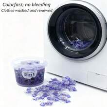 80pcs Bucket Lavender 5-In-1 Laundry Detergent Capsules, Concentrated Laundry Liquid For Deep Cleaning And Fragrance - Multicolor - View 6