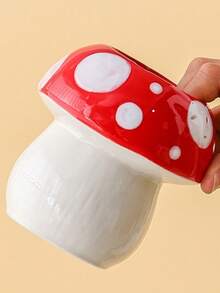 1个红色蘑菇陶瓷花瓶，用于花卉装饰、现代家居装饰，蘑菇造型花瓶，简约花瓶，可用作咖啡桌摆件、浴室、厨房、办公室、家居装饰、房间装饰、玻璃花瓶 - 彩色 - 查看 3