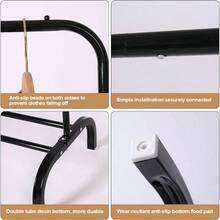 Metal Clothing Rack Garment Rack, Closet Rack Heavy Duty Hanging Racks Clothes With Top Rod And Storage Bottom Shelf, Clothes Rail Hanger Stand Hanging Coats, Skirts, Shirts 43.5 In - White - White - View 6