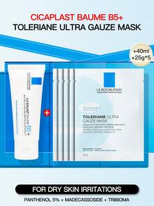 LA ROCHE-POSAY CICAPLAST BÁLSAMO B5+ 40ml + CICAPLAST MASCARILLA B5 5 piezas - Crema facial de 40 ml + 5 láminas individuales - Ver 1